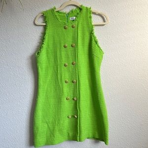 Zara Lime green tweed dress